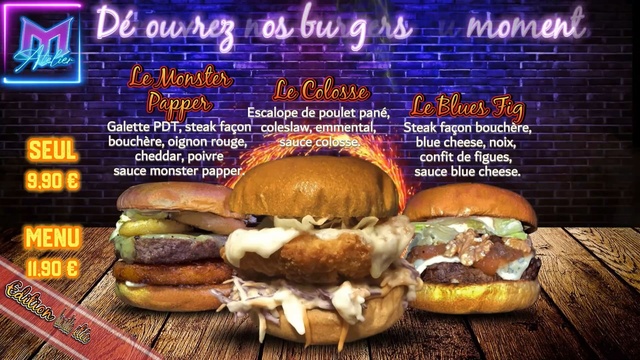 Menu board du restaurant My Atelier